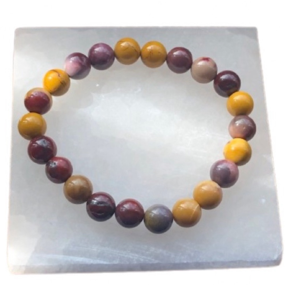 NEW 8mm Tourmaline Quartz, Mookaite, Moss Agate Beaded Stretch Bracelets - Picture 6 of 8